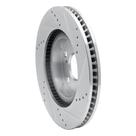 R1 06-20 Lexus ES300H Front Left Drilled & Slotted Silver Brake Rotor