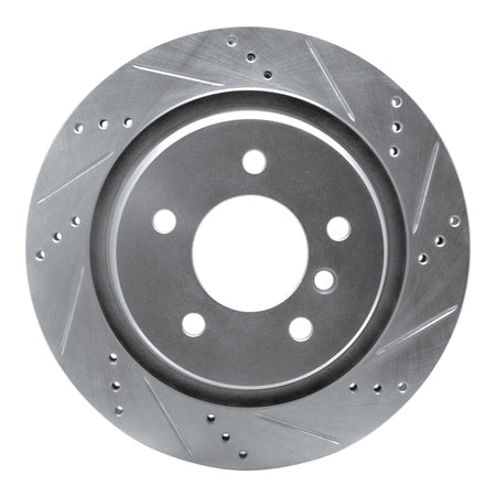 R1 95-99 BMW M3 E36 Left Rear Drilled & Slotted Silver Brake Rotor