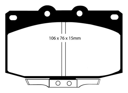 EBC 86-89 Mazda RX7 2.4 (1.3 Rotary)(Vented Rear Rotors) Yellowstuff Front Brake Pads