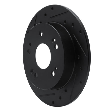 R1 97-15 Acura ILX Rear Left Drilled & Slotted Black Brake Rotor