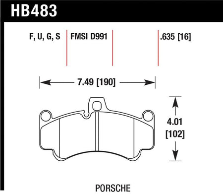 Hawk Porsche GT3 DTC-60 Street Front Brake Pads