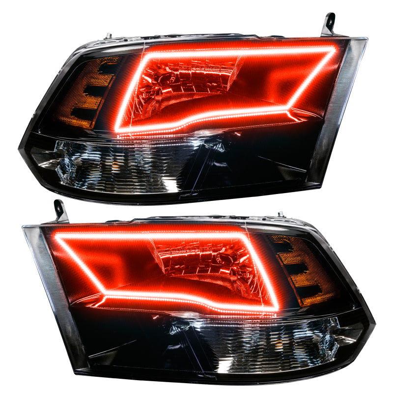 Oracle 09-17 RAM 1500 Quad Pre-Assembled Headlights - Black Housing - w/o Controller