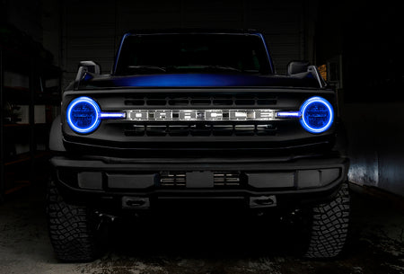 Oracle 21-22 Ford Bronco Headlight Halo Kit w/DRL Bar - Base Headlights -w/BC1 Controller