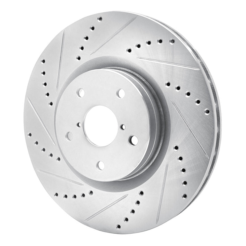 R1 05-20 Subaru Impreza Front Left Drilled & Slotted Silver Brake Rotor