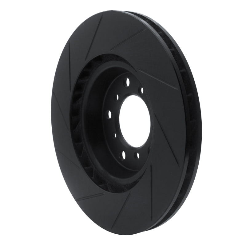 R1 01-06 BMW M3 Left Front Slotted Black Brake Rotor