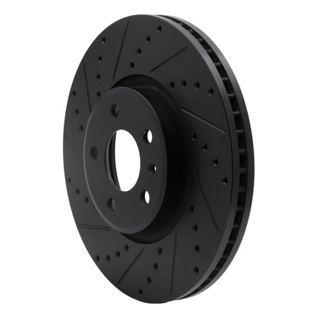 R1 2011-2017 Audi A4 Allroad Front Left Drilled & Slotted Black Brake Rotor