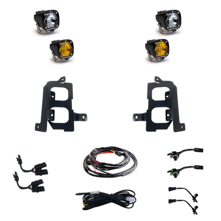 Baja Designs 19-22 GMC 1500 S1 Fog Pocket Mount Kit Clear Spot / Clear Wide Cornering