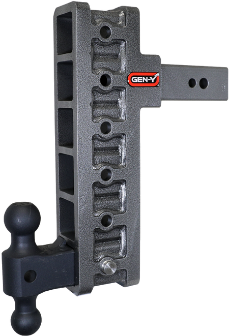 Gen-Y Mega Duty 2.5in Shank 12in Offset Drop 3.5K TW 32K Hitch w/GH-0161 Dual-Ball