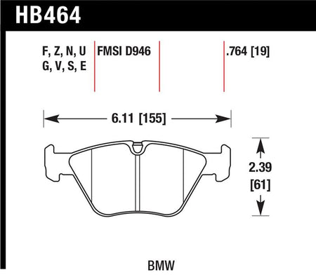 Hawk 01-06 BMW 330Ci / 01-05 330i/330Xi / 03-06 M3 Performance Ceramic Street Front Brake Pads
