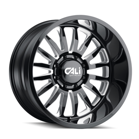 Cali Off-Road 9110 Summit 22x12 / 6x139.7 BP / -51mm Offset / 106mm Hub Gloss Black Milled Wheel