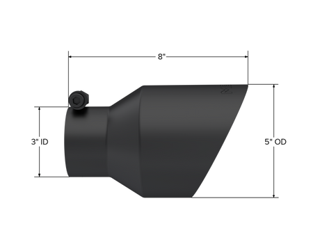 MBRP Universal 3in Hex Tip 5in Inlet 8in Length Dual Wall Exhaust Tip - Black Coated