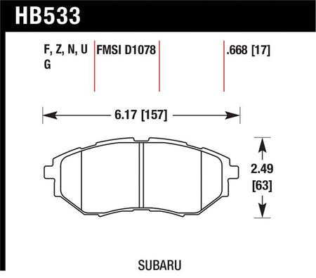 Hawk 05-08 LGT D1078 Performance Ceramic Street Front Brake Pads