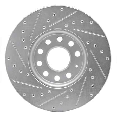 R1 05-25 Audi A3 (Mexico) Front Right Drilled & Slotted Silver Brake Rotor