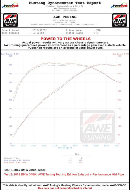 AWE Tuning BMW F30 340i Performance Mid Pipe