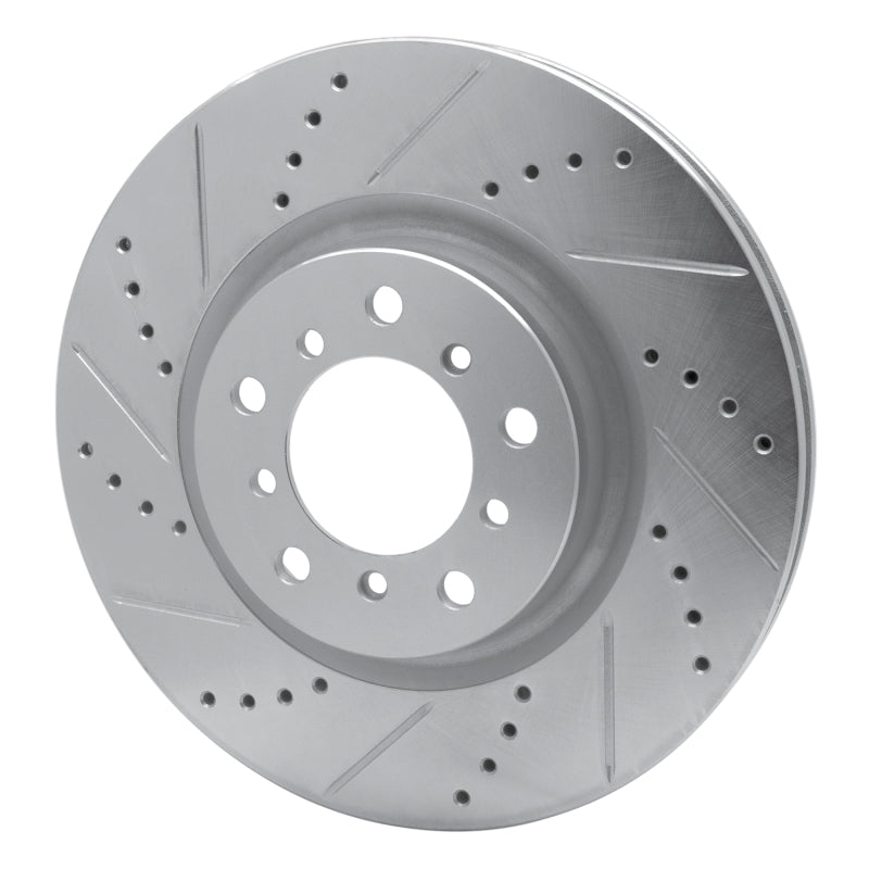 R1 2001-2006 BMW M3 Right Front Drilled & Slotted Silver Brake Rotor