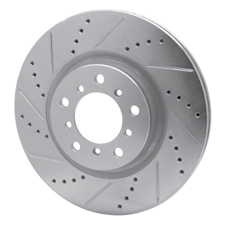 R1 2001-2006 BMW M3 Right Front Drilled & Slotted Silver Brake Rotor