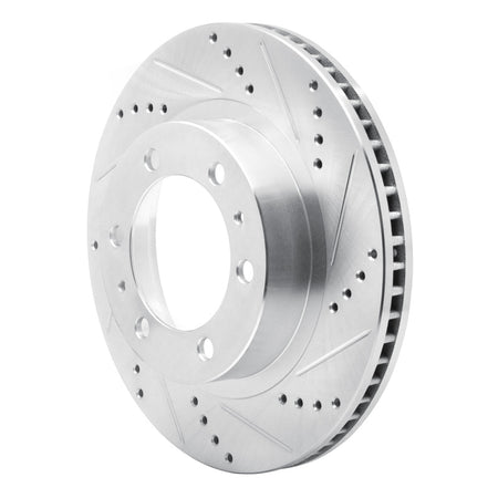 R1 03-23 Toyota FJ Cruiser Front Right Drilled & Slotted Silver Brake Rotor