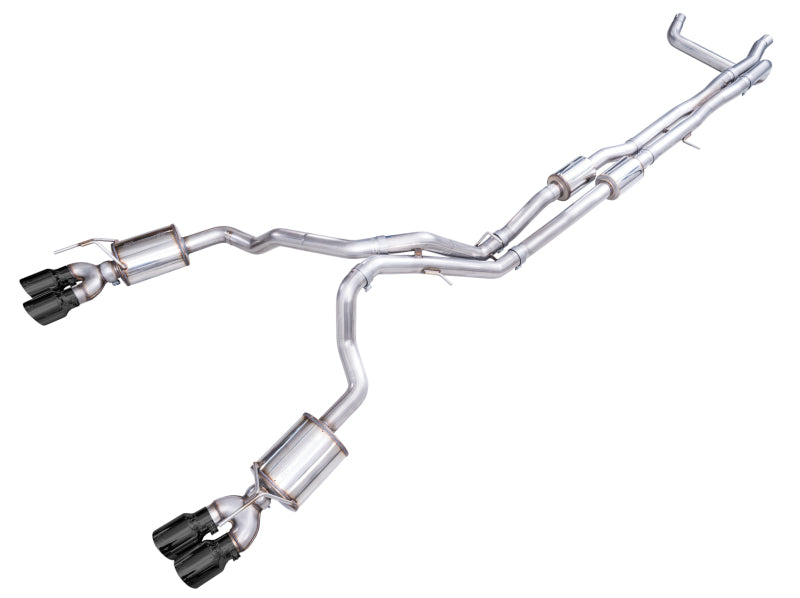 AWE 2021+ Chevy Suburban/GM Yukon XL 6.2L 0FG Edition Cat Back Exhaust - Quad Diamond Chrome Tips