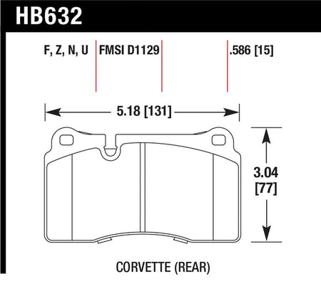 Hawk 06-10 VW Touareg Front / 09-11 Corvette Z06/ZR-1 (w/Carbon Ceramic Brake Package and Iron rotor