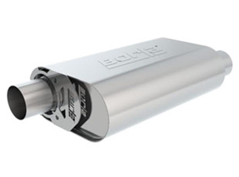Borla CrateMuffler Small Block Chevrolet ATAK 2.5in Offset/Offset 14inx4.35inx9in Muffler