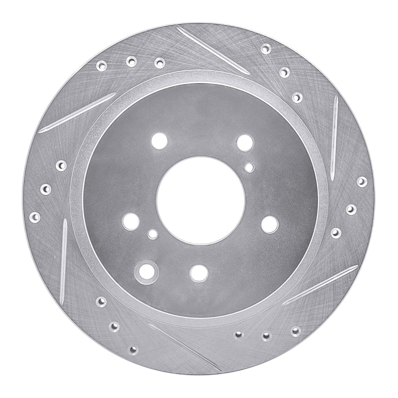 R1 89-96 Nissan 300ZX Turbo Rear Right Drilled & Slotted Silver Brake Rotor