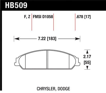Hawk 05 Chrysler 300C w/ Perf. and HD Suspension Performance Ceramic Street Front Brake Pads