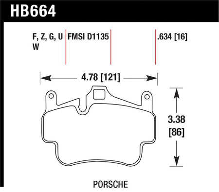 Hawk 05-08 Porsche 911 Carrera Front & Rear / 07-08 Cayman Front Perf Ceramic Street Brake Pads