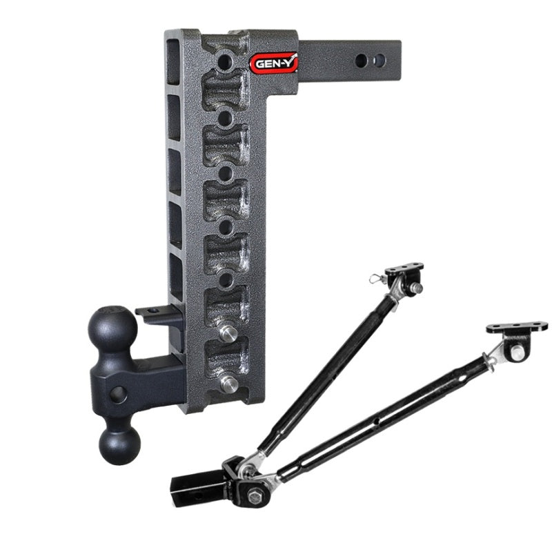 Gen-Y Mega Duty 2in Shank 15in Drop 10K Hitch w/GH-031 Dual-Ball/GH-032 Pintle Lock