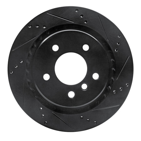 R1 95-99 BMW M3 E36 Left Rear Drilled & Slotted Black Brake Rotor