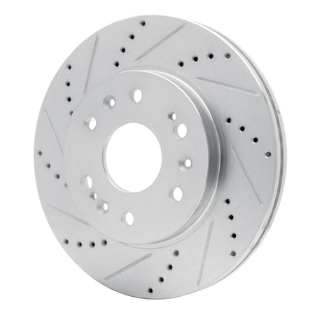 R1 05-19 Chevrolet Silverado 1500 Front Left Drilled & Slotted Silver Brake Rotor
