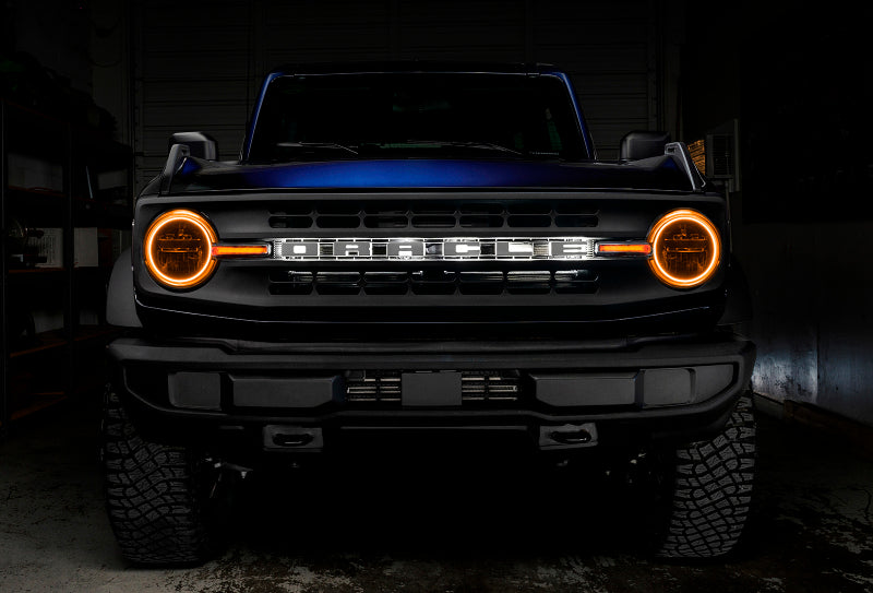 Oracle 21-22 Ford Bronco Headlight Halo Kit w/DRL Bar - Base Headlights -w/BC1 Controller