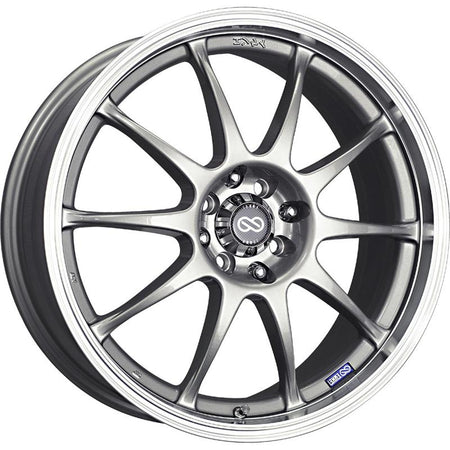 Enkei J10 15x6.5 4x100/108 38mm Offset 72.6mm Bore Dia Silver w/ Machined Lip Wheel