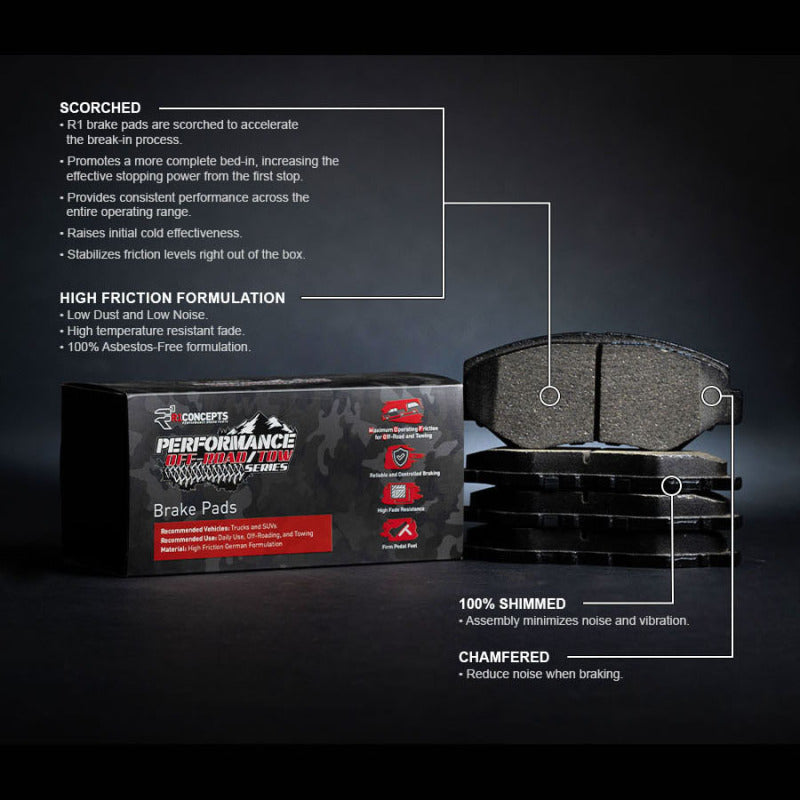 R1 17-21 Toyota Land Cruiser Front Performance Off-Road/Tow Brake Pads & Hardware Kit