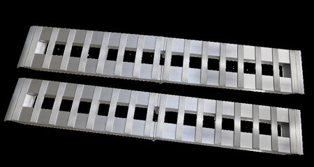 Gen-Y Heavy-Duty 8ft Aluminum Foldable Loading Ramps 15in x 96in 3K Capacity Per Ramp - Pair