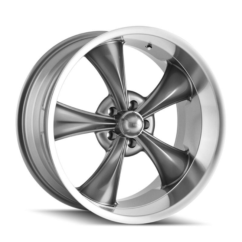 Ridler 695 18x8 / 5x120.65 BP / 0mm Offset / 83.82mm Hub Gloss Grey Machined Wheel