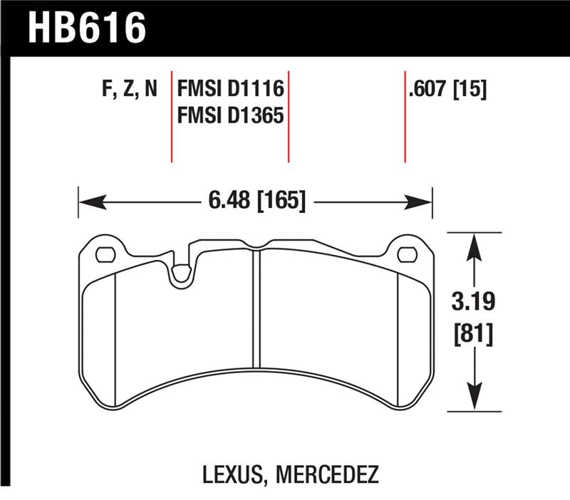 Hawk 08-09 Lexus IS-F Performance Ceramic Street Front Brake Pads