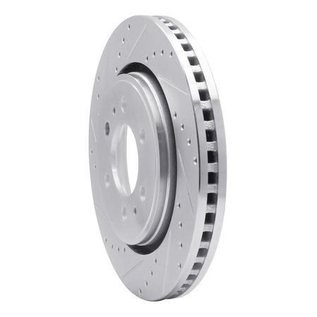 R1 07-21 Ford Expedition Front Left Drilled & Slotted Silver Brake Rotor