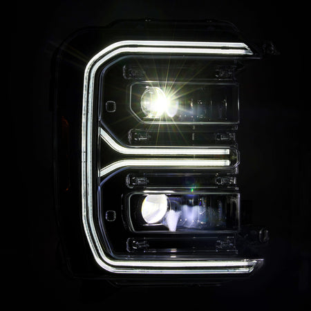 AlphaRex 23-26 Ford F-250 SD LUXX LED Proj Headlights Alpha Blk w/Activ Light/Seq Signal/Switchback
