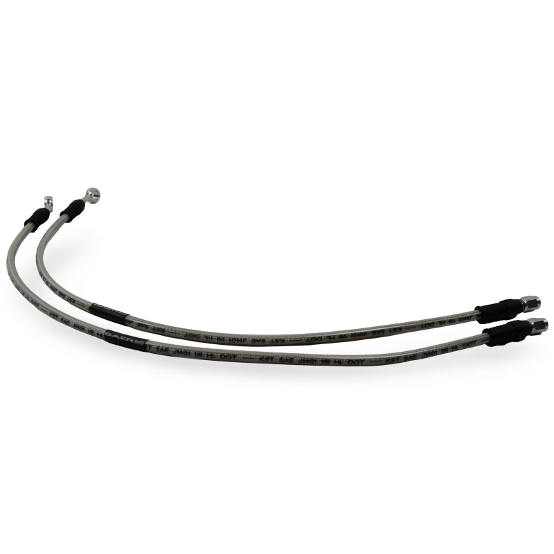 Baer Brakes 23in Long Braided Hose Set w/ 3AN Female Straight x 10mm 20 Degree Banjo Ends