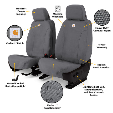 Covercraft 19-25 Ford F250 F350 F450 Carhartt Super Dux SeatSaver Second Row Custom Seat Cvr-Gravel