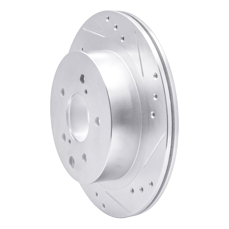 R1 89-96 Nissan 300ZX Turbo Rear Right Drilled & Slotted Silver Brake Rotor