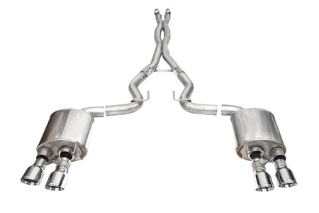 Corsa 24+ Ford Mustang Dark Horse 5.0L 3.0in Dual Rear Exit Cat-Back w/Twin 4.5in Polish Slash Tips