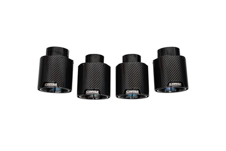 Corsa 20-25 Chevrolet Corvette C8 RWD 4.5in Carbon Fiber Black PVD Tip Kit (For Corsa Exhaust Only)