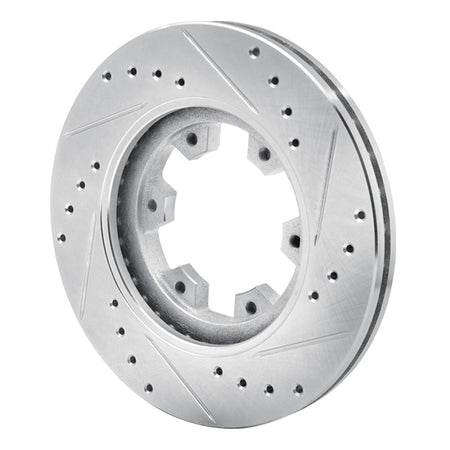 R1 85-02 Nissan Pickup Hardbody Front Left Drilled & Slotted Silver Brake Rotor