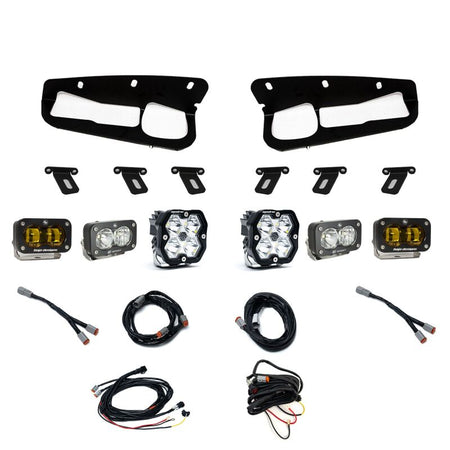Baja Designs 21-25 Ford Bronco Squadron 2.0 Sport (Spot) & S2 Sport D/C Clr / S2 SAE Ambr Steel Bmpr