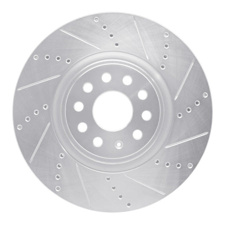 R1 2012-2025 Audi TTS Quattro Front Right Drilled & Slotted Silver Brake Rotor
