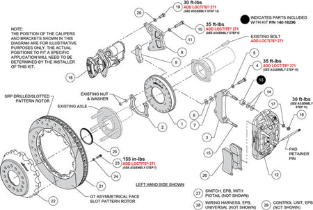 Wilwood New Big Ford XRS4R Rear EPB Big Brake Kit - 14.00in Drill & Slot Rotor - 2.50in Offset - Red