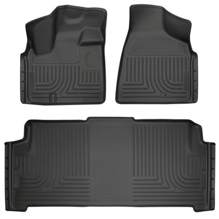 Husky Liners 08-20 Dodge Grand Caravan Weatherbeater Front & 2nd Seat Floor Liners - Black