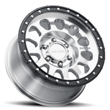 Method MR315 17x8.5 +25mm Offset 8x6.5 130.81mm CB Polished Wheel - Gloss Black Lip