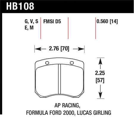 Hawk 1984-1986 Alfa Romeo GTV-6 2.5 HPS 5.0 Front Brake Pads